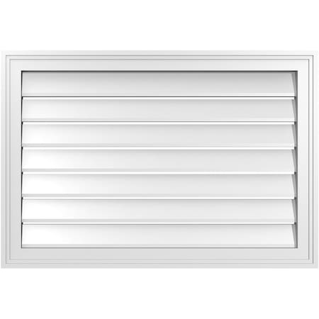 Ekena Millwork Vertical Surface Mount PVC Gable Vent: Functional, w/ 2"W x 1-1/2"P Brickmould Frame, 32"W x 22"H GVPVE32X2202SF